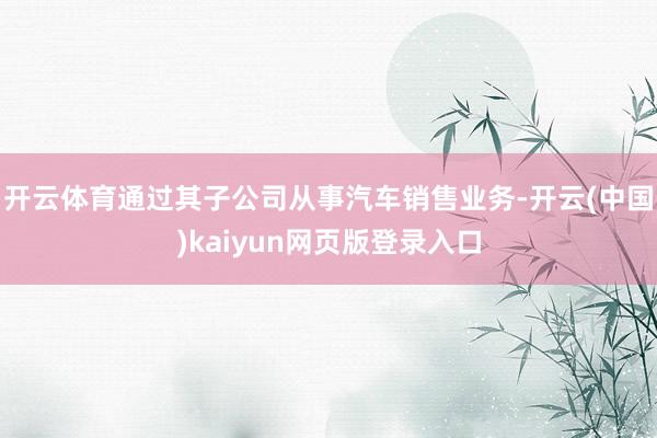 开云体育通过其子公司从事汽车销售业务-开云(中国)kaiyun网页版登录入口