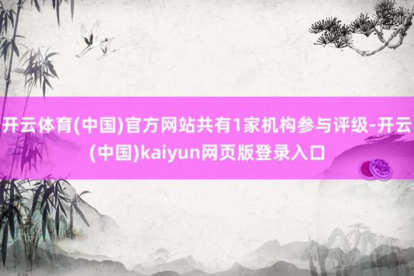 开云体育(中国)官方网站共有1家机构参与评级-开云(中国)kaiyun网页版登录入口