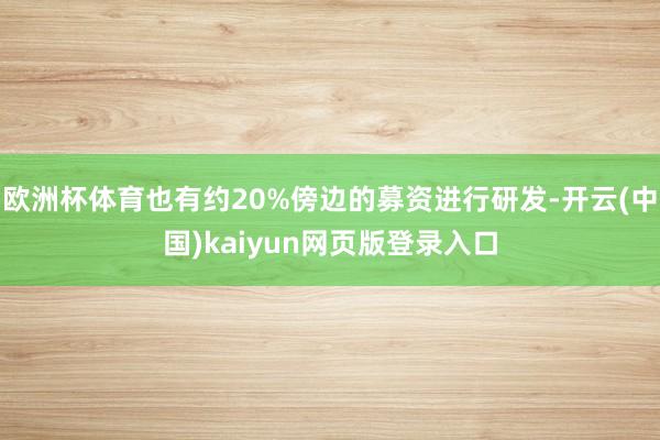 欧洲杯体育也有约20%傍边的募资进行研发-开云(中国)kaiyun网页版登录入口
