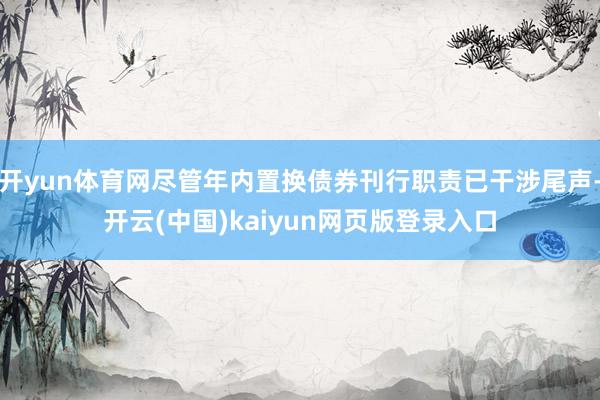 开yun体育网尽管年内置换债券刊行职责已干涉尾声-开云(中国)kaiyun网页版登录入口