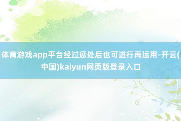 体育游戏app平台经过惩处后也可进行再运用-开云(中国)kaiyun网页版登录入口