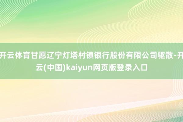 开云体育甘愿辽宁灯塔村镇银行股份有限公司驱散-开云(中国)kaiyun网页版登录入口