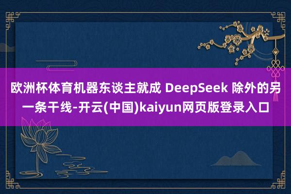 欧洲杯体育机器东谈主就成 DeepSeek 除外的另一条干线-开云(中国)kaiyun网页版登录入口