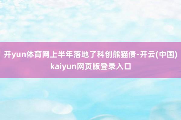 开yun体育网上半年落地了科创熊猫债-开云(中国)kaiyun网页版登录入口